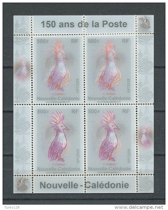 CALEDONIE 2009 N° 1078 ** X 4  Neuf = MNH Superbe Lenticulaire Autoadhésif Oiseaux Cagou Birds Faune Fauna - Unused Stamps