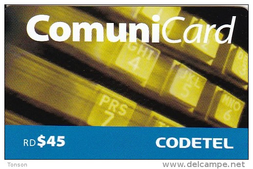 Dominican Republic, RD-COD-0006, 45 Telephone Keyboard In Light Brown, 2 Scans . - Dominicaine