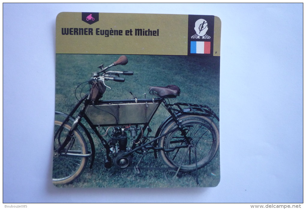 Transports - Sports Moto - Carte Fiche Moto - Werner Eugène Et Michel ( Description Au Dos De La Carte ) - Sport Moto