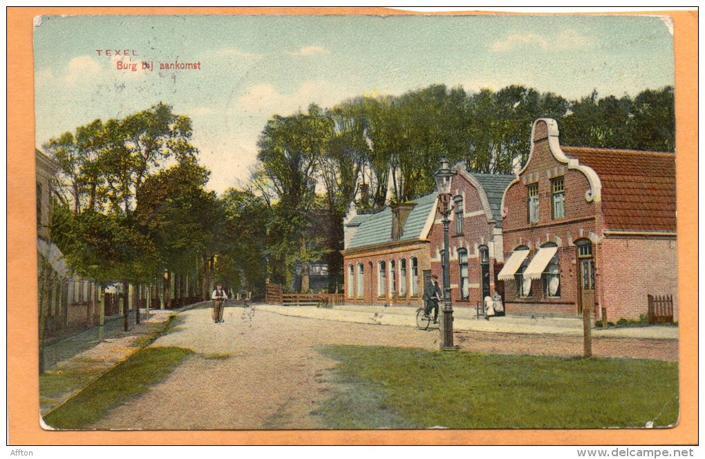 Texel Burg Bij Aankomst 1908 POstcard Mailed Postage Due - Texel