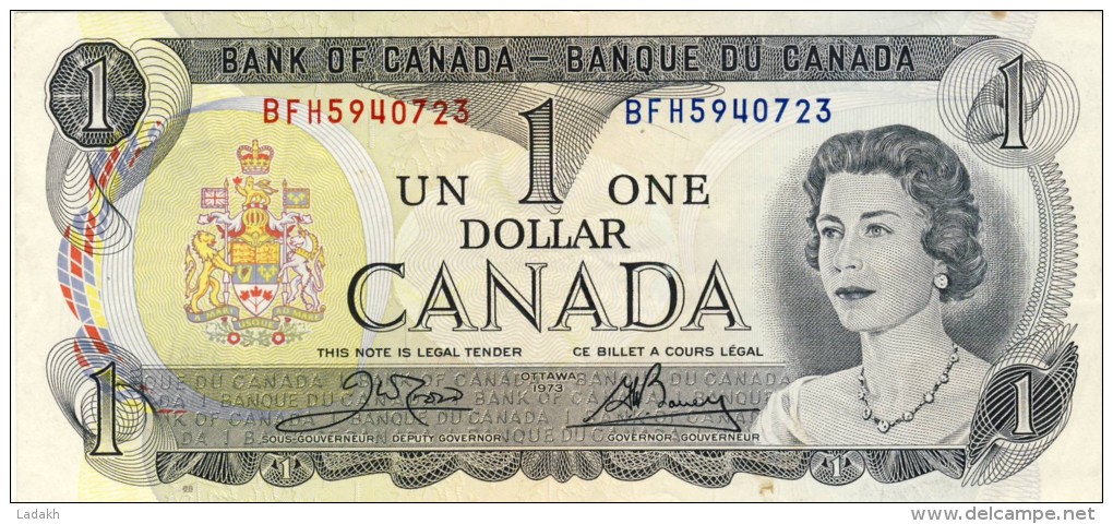 BILLET # CANADA # 1973 # PICK 78 # UN DOLLAR   # CIRCULE # - Canada