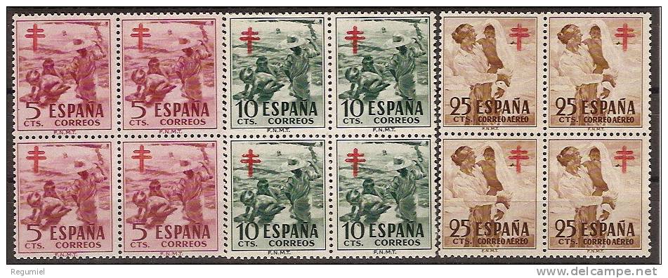 España 1103/05 ** B4. Tuberculosos 1951 - Unused Stamps