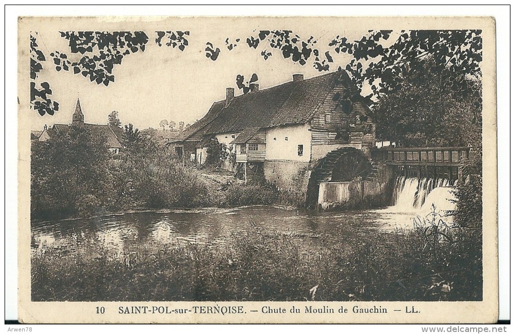 Saint Pol Sur Ternoise Chute Du Moulin De Gauchin Recto Verso - Saint Pol Sur Ternoise