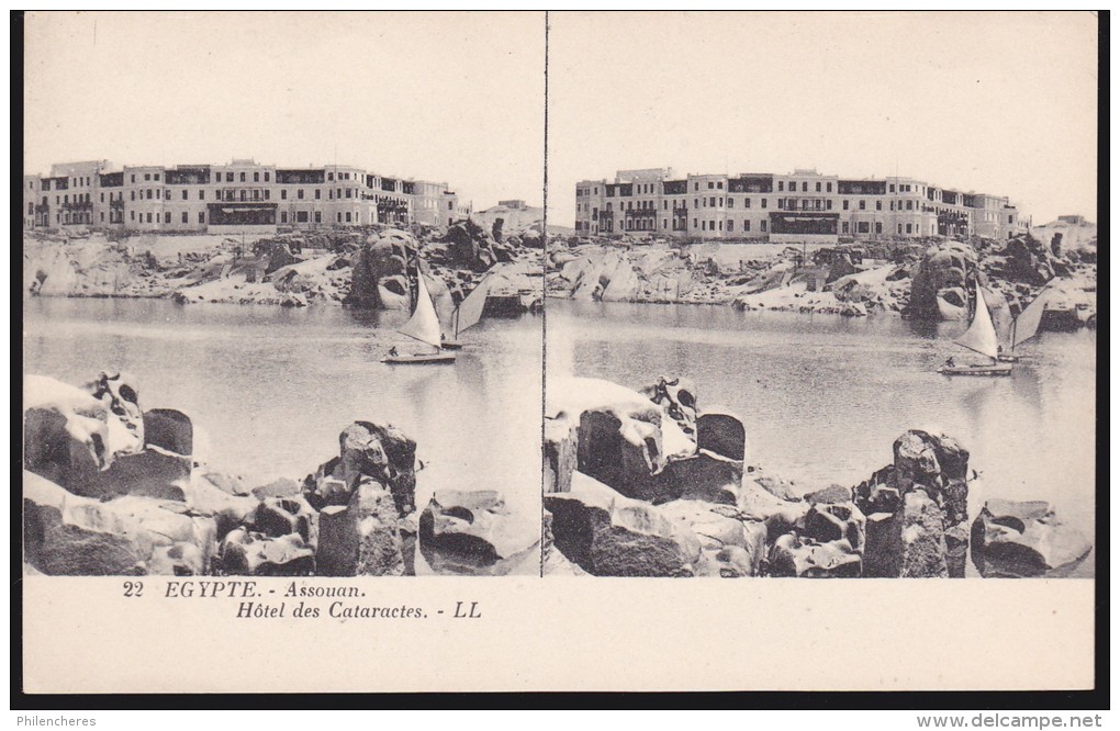 CPA - (Egypte) Assouan - Hotel Des Cataractes (Carte Stéréoscopique) - Aswan