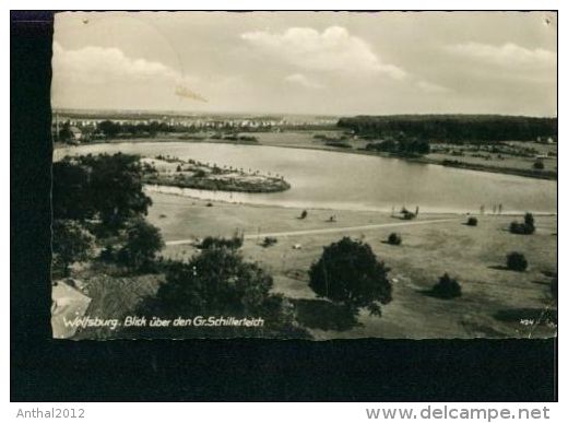 Wolfsburg Blick über Den Großen Schillerteich Luftbild Sw 4.10.1955 Kleinformat - Wolfsburg