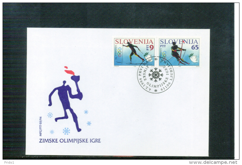 Slowenien / Slovenia 1994 Lillehammer FDC - Invierno 1994: Lillehammer