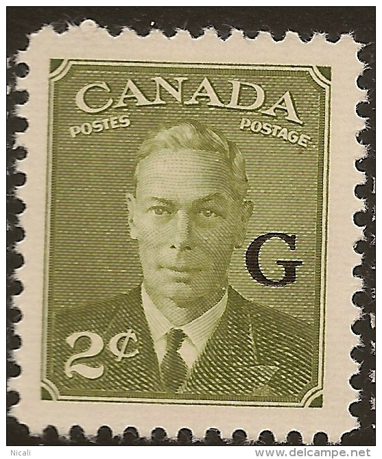 CANADA 1950 2c Official G SG O179 UNHM ZM552 - Opdrukken