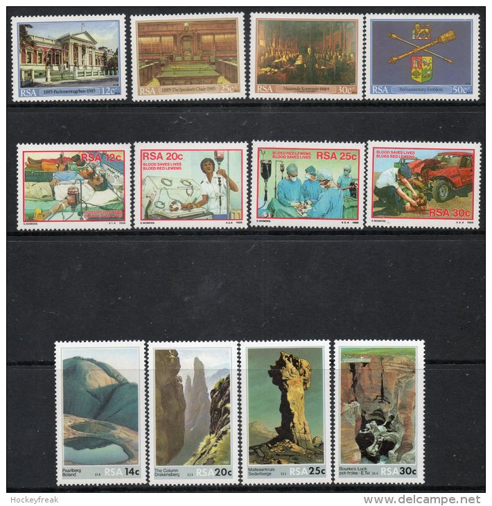 South Africa 1985-1986 - 3 X MNH Sets From Period SG582-585, 594-597 & 608-611 Cat £6.80 SG2015  See Desscription Below - Nuovi