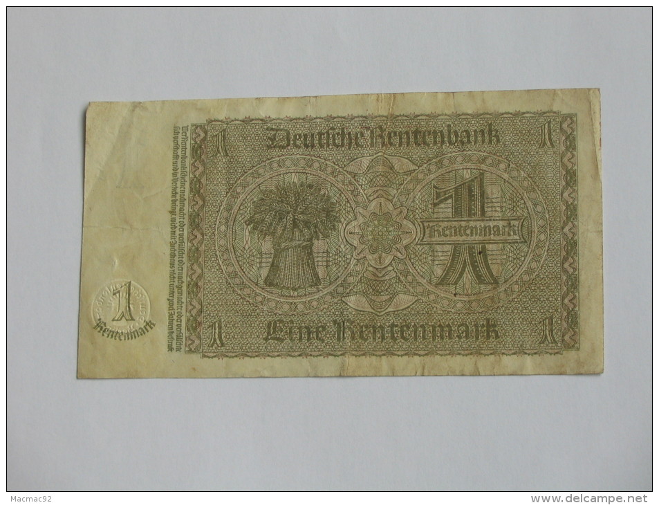 1 Eine  Rentenmark ---8 N° --- - 1937  Rentenbankscheine - Germany - Allemagne **** EN ACHAT IMMEDIAT ***** - 1 Rentenmark
