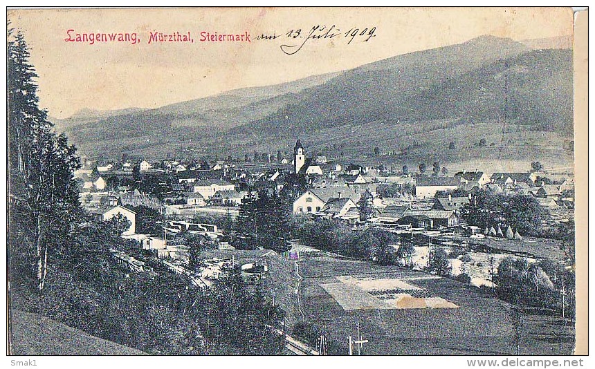 AK STEIERMARK LANGENWANG  MÜRZTHAL  OLD POSTCARD 1909 - Langenwang