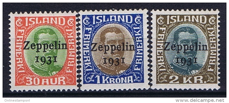 Iceland:  1931  Mi Nr 147 - 149, MNH/** Nr 149 Is MH/* MH/* - Poste Aérienne