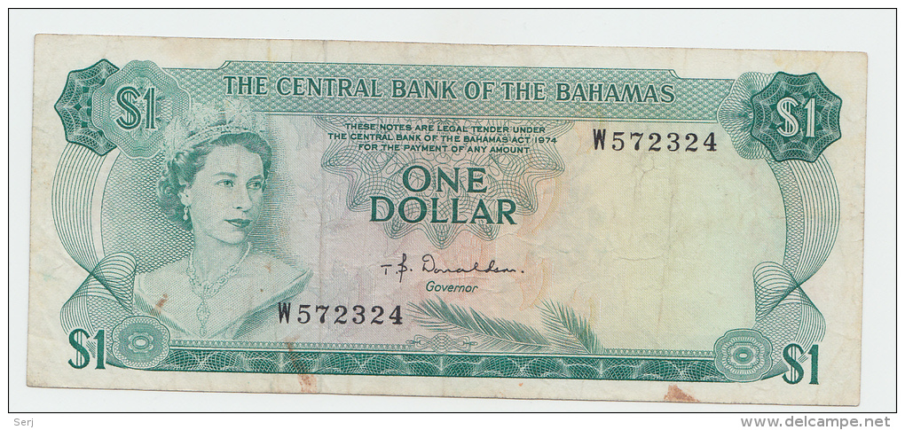 Bahamas 1 Dollar 1974 VF Crisp Banknote P 35a 35 A - Bahamas