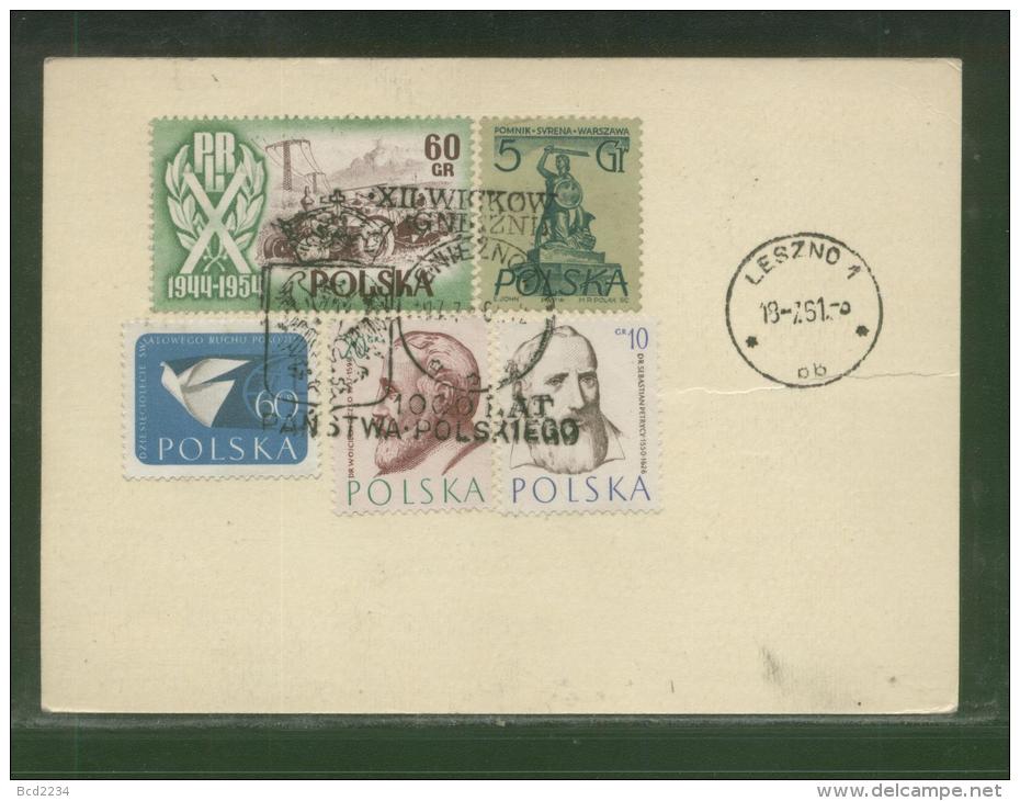 POLAND 1961 12TH GLIDER FLIGHT FOR 1000 YEARS OF POLAND GNIEZNO ROGOZNO WIELKOPOLSKA PC 8 TOWN CREST GREEN CACHET - Gliders