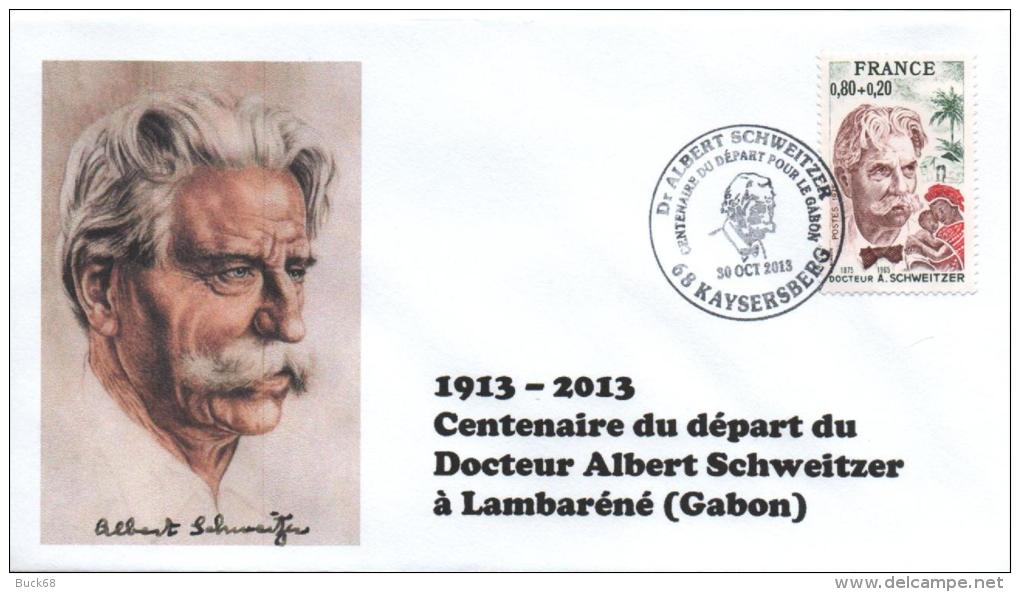 Cachet Temporaire Albert SCHWEITZER Expo KAYSERSBERG 100 Ans Départ Gabon 08 - Albert Schweitzer