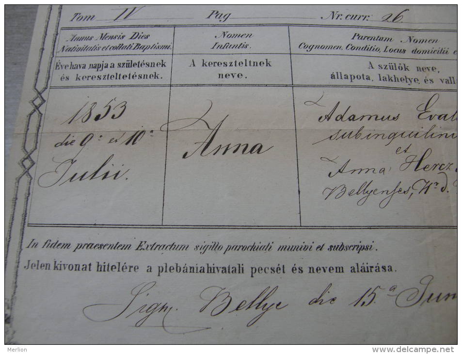 Old Paper -Croatia - Bellye - Bilje - Anna Evald - Anna Herczog  1871     DC5.3 - Geboorte & Doop