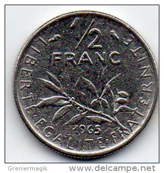 France - 50 Centimes 1965 Variété "écriture Fine" - TTB - (Semeuse - Roty) - 1/2 Franc - Abarten Und Kuriositäten