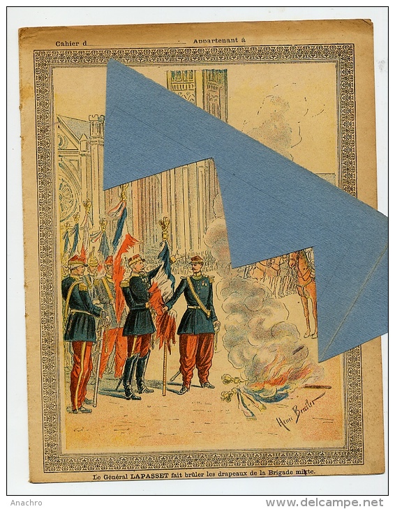 MILITAIRE Le GENERAL LAPASSET Brûle Le DRAPEAU ARMEE Du RHIN 1870 Couverture Protège Cahier - Protège-cahiers