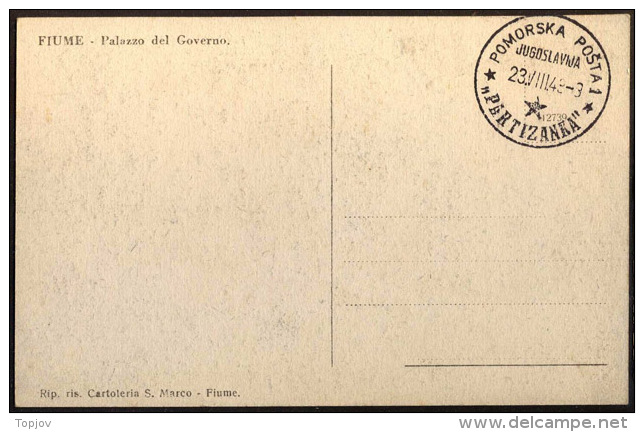 YUGOSLAVIA - JUGOSLAVIA - MARITIME MAIL S/S "PARTIZANKA"  FIUME - POMORSKA POSTA No.1 - 1948 - RARE - Briefe U. Dokumente