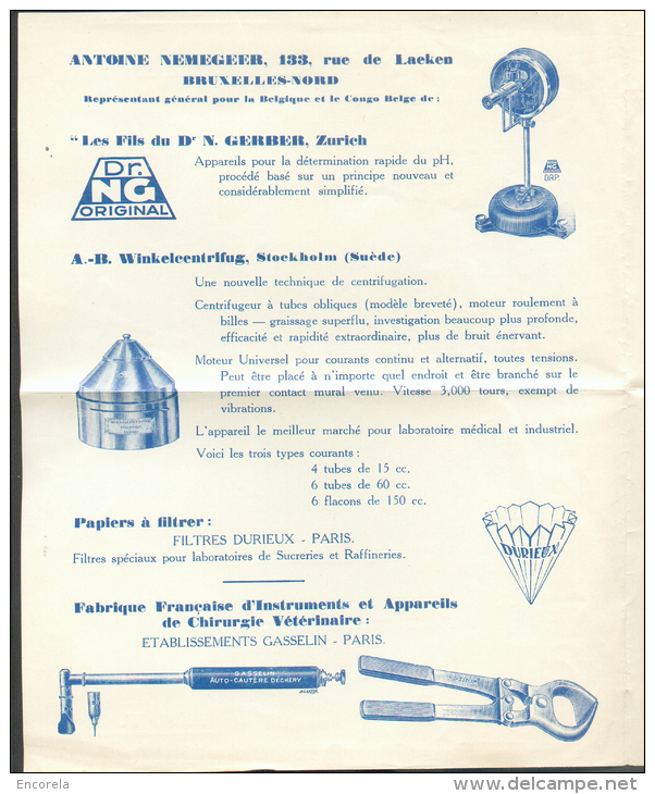 10 Centimes Cérès Obl. Mécanique BRUXELLES 1 Sur Lettre Publiciatire De La Société Antoine NEMEGER Fourniture S Générale - 1932 Cérès Et Mercure