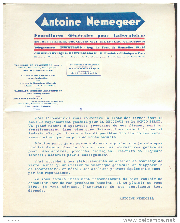 10 Centimes Cérès Obl. Mécanique BRUXELLES 1 Sur Lettre Publiciatire De La Société Antoine NEMEGER Fourniture S Générale - 1932 Ceres And Mercurius