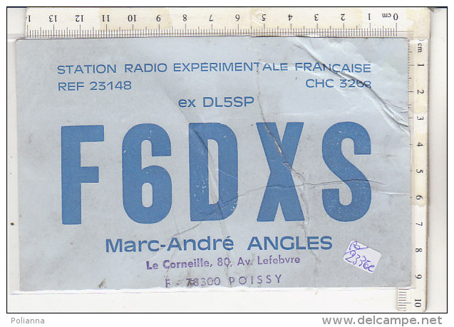 PO2336C# CARTE QSL - STATION RADIO EXPERIMENTALE FRANCAISE - F6DXS POISSY 1975 - Radio