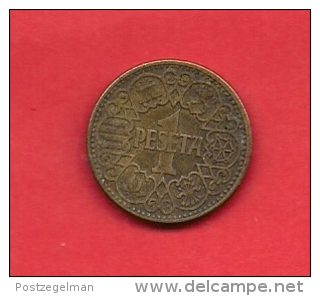 SPAIN. 1944,  Circulated Coin VF, 1 Peseta,alu-bronze, Km767 - 1 Peseta