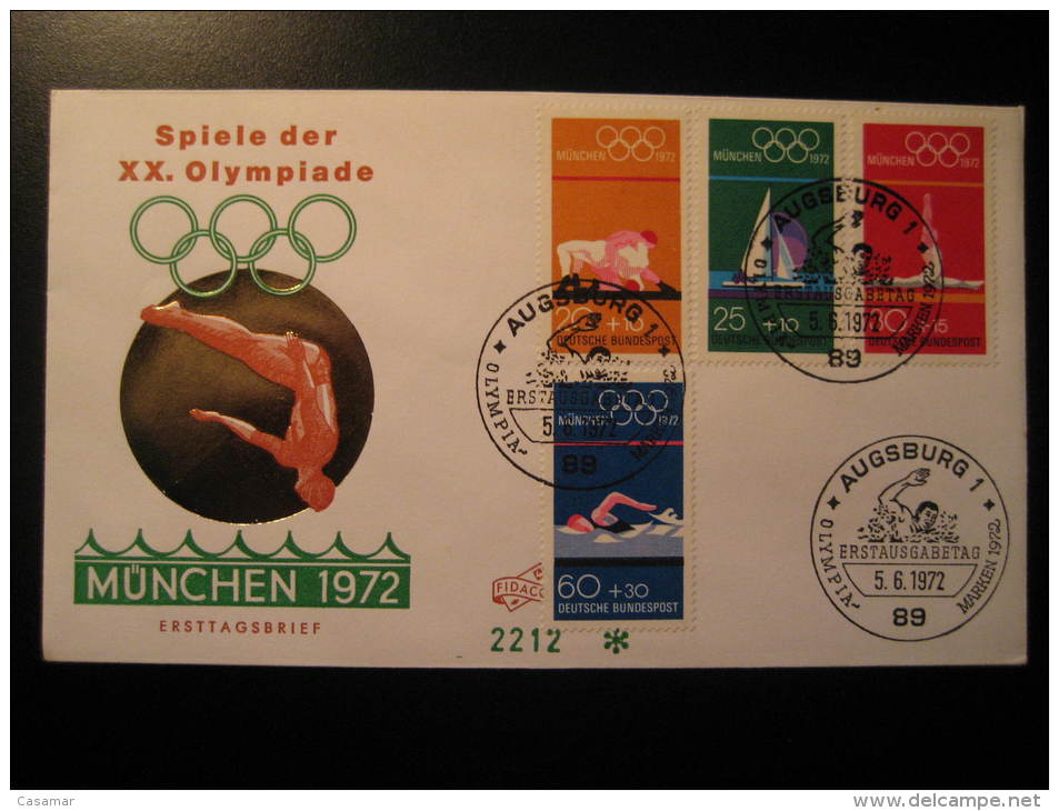 Augsburg 1972 HIGH DIVING Trampoline Jump Jumping Swimming Olympic Games Munchen Germany Olympics Cancel Cover - High Diving