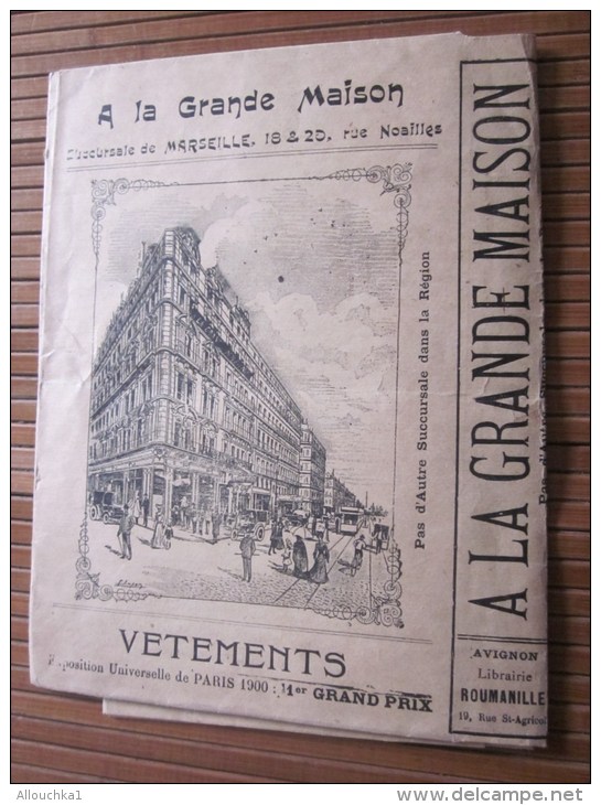 Rare Super Protège livre avec publicité "Grande Maison"rue Noailles Marseille (illustration)Roumanille libraire Avignon