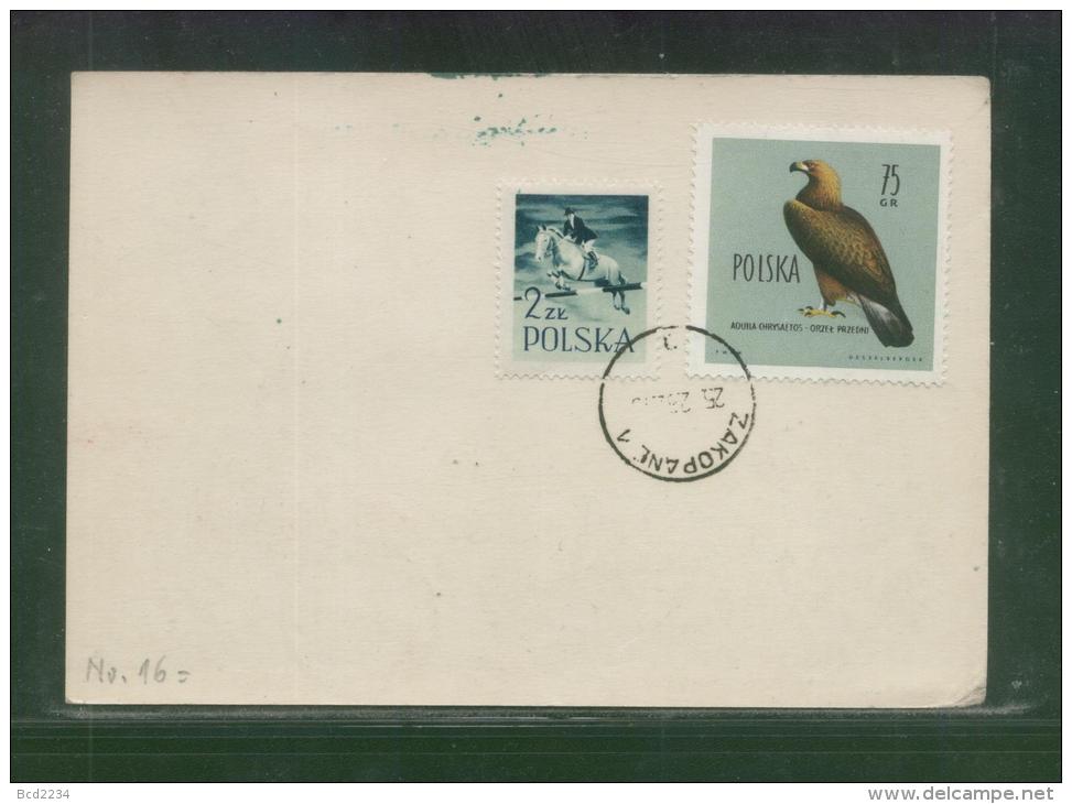 POLAND 1962 BOCIAN DELAYED 14TH GLIDER FLIGHT PC2 GREEN GREEN DELAY CACHET FIS SKIING CINDERELLA - Gliders