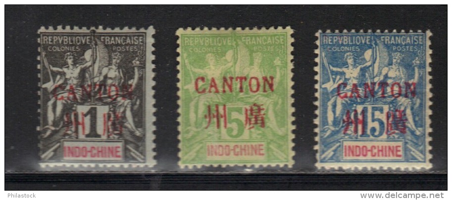 CANTON N° 1, 5 & 7 * - Unused Stamps