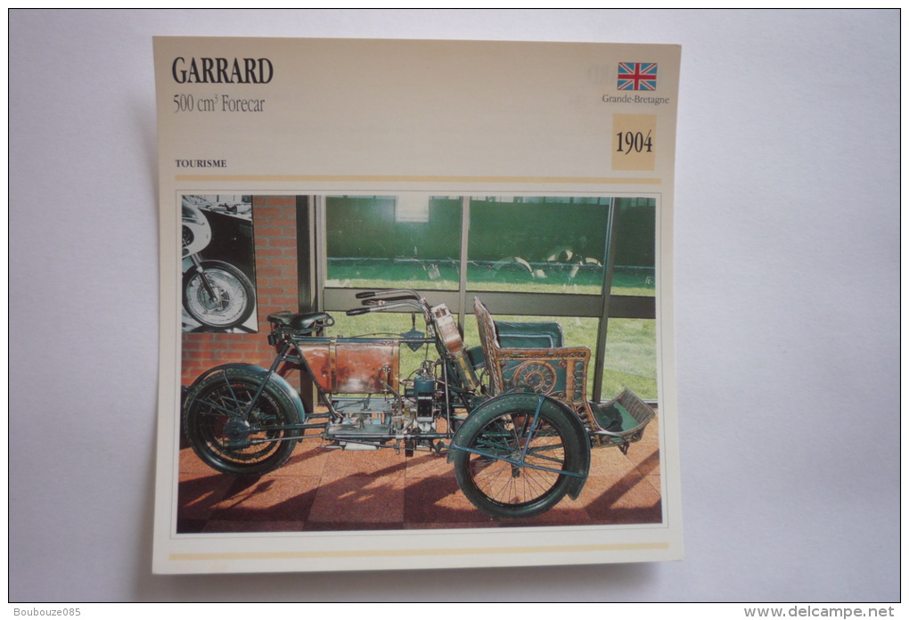 Transports - Sports Moto - Carte Fiche Technique Moto ( Garrard 500cm3 Forecar - Tourisme 1904 - Sport Moto