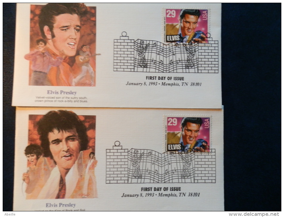 38/089  5 FDC   . USA  E. PRESLEY   5 PHOTOS DIFFERENT - Singers