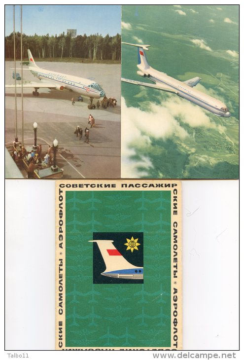 Carnet Complet De 10 Cartes - Aviation - URSS - Aerofloat -  CCCP- Avions - Planes -Hydroplane -  Hélicoptere- Turbojet - Pittsburgh