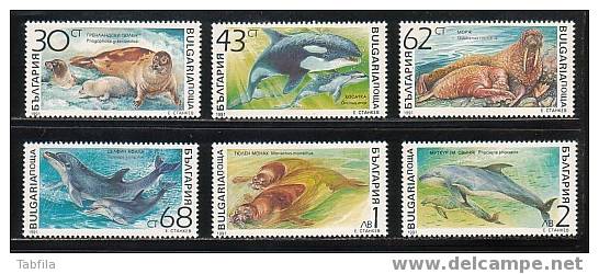 BULGARIA \ BULGARIE - 1991 - Mammiferes Marins - 6v** - Ongebruikt