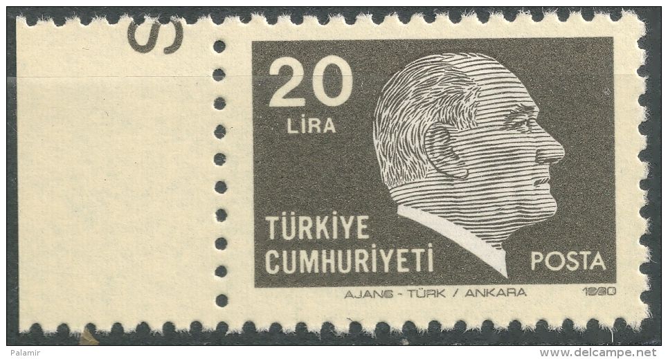 Turkey  1980  Ataturk  20 Lira   MNH  Scott#2136 - Neufs