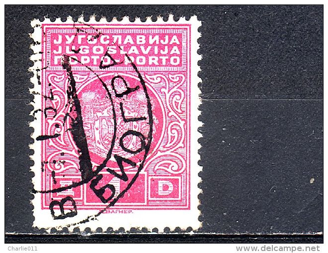 COAT  OF ARMS-PORTO-1 DIN-POSTMARK-BIOGRAD-CROATIA-YUGOSLAVIA-1931 - Timbres-taxe