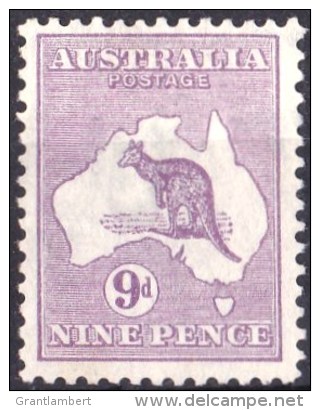 Australia 1916 Kangaroo 9d Violet 3rd Watermark Mint No Gum - Mint Stamps