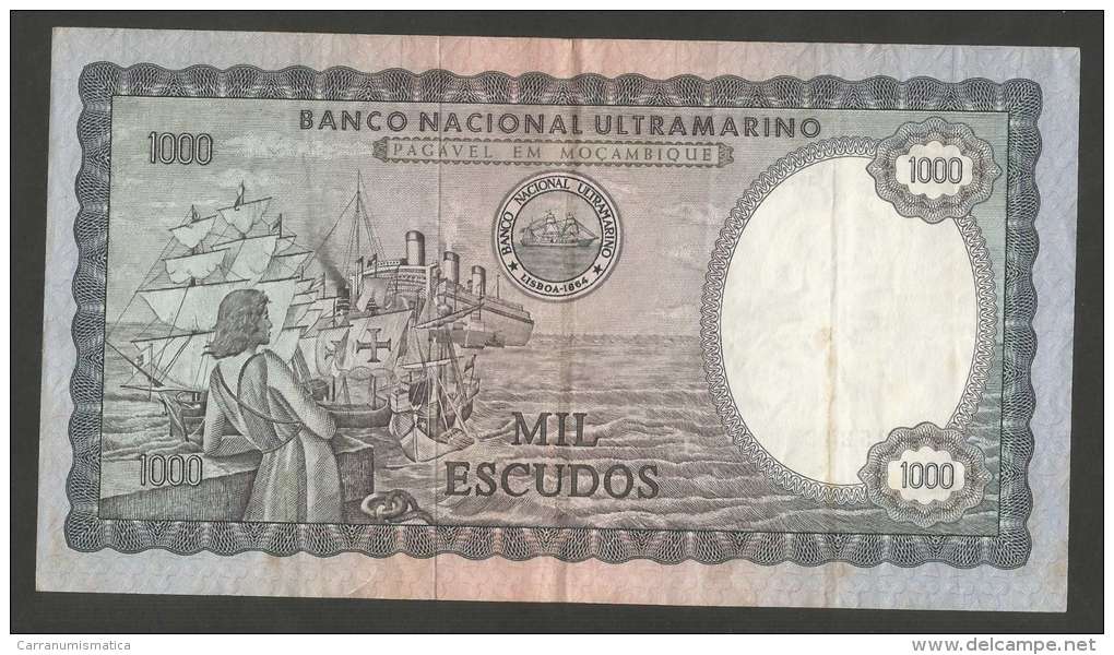 [NC] MOCAMBIQUE - BANCO NACIONAL ULTRAMARINO - 1000 ESCUDOS (1972) Don AFONSO V - Mozambique