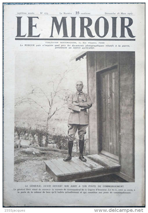 LE MIROIR N° 173 / 18 -03-1917 SALONIQUE GÉNÉRAL HERRMISHITCH VERDUN TANGANYIKA MACÉDOINE TROUBRIDGE LONDON CHICAGO - War 1914-18