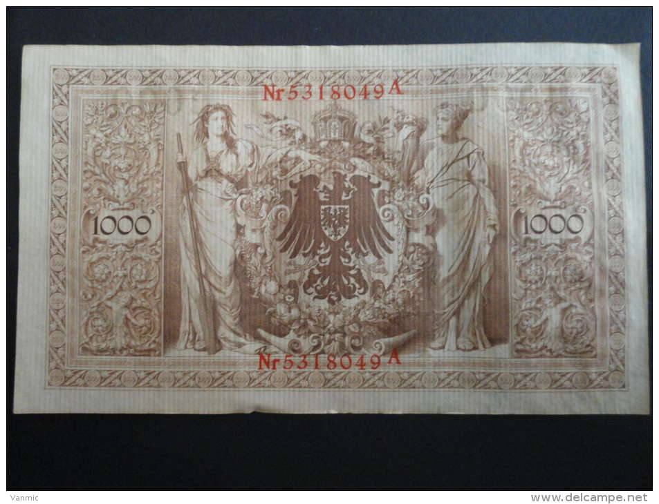 1910 A - 21 Avril 1910 - Billet 1000 Mark - Allemagne - Série A : N° 5318049 A - Banknote Deutschland Germany - 1000 Mark