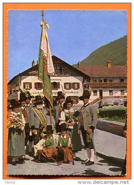 Austria -  Schützengruppe Aus Zirl , Tirol. Pc Franked In HEILIGENBLUT 1960.costumes Folkloriques - Zirl
