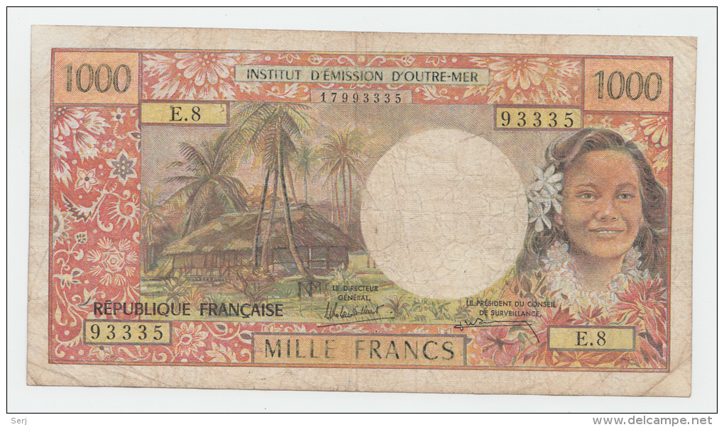 Tahiti PAPEETE 1000 Francs 1985 AVF Banknote P 27d - Papeete (Französisch-Polynesien 1914-1985)