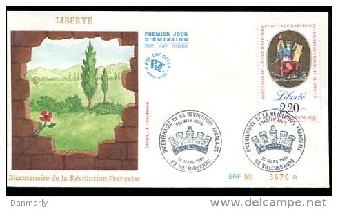 FDC 18/03/89 :Bicentenaire De La Révolution " La Liberté" - Revolución Francesa