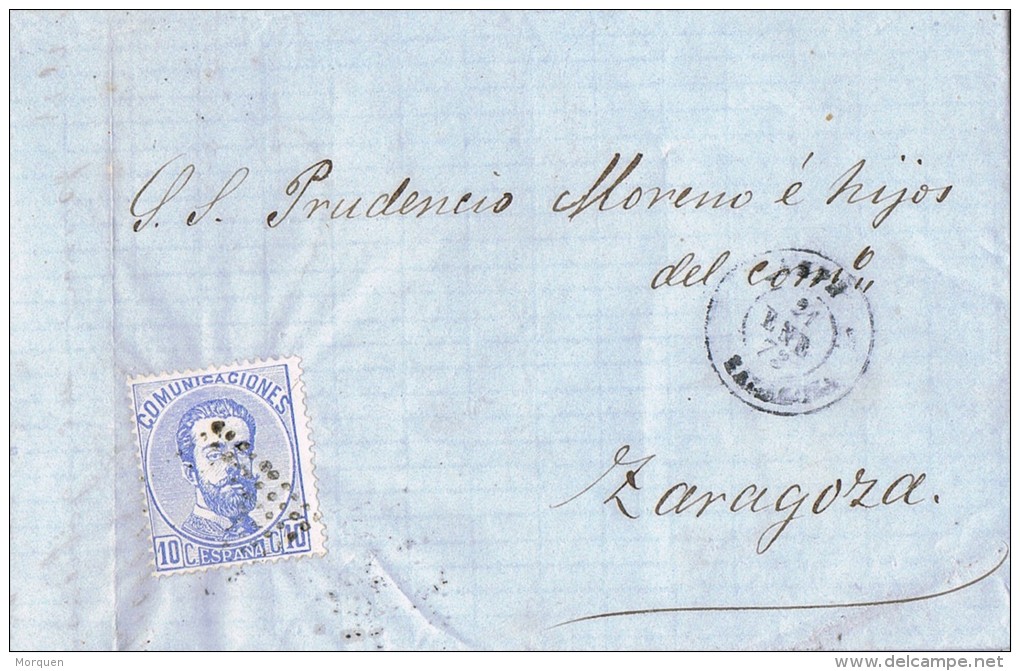 5732. Carta Entera FABARA (Zaragoza) 1872. Fechador CASPE - Storia Postale
