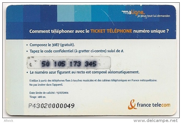 Ticket FT Non Référencé -Utilisé Gratté état Non Luxe -Scolabureau - Collège Olivier De La Marche St Martin - 5mn - RARE - FT