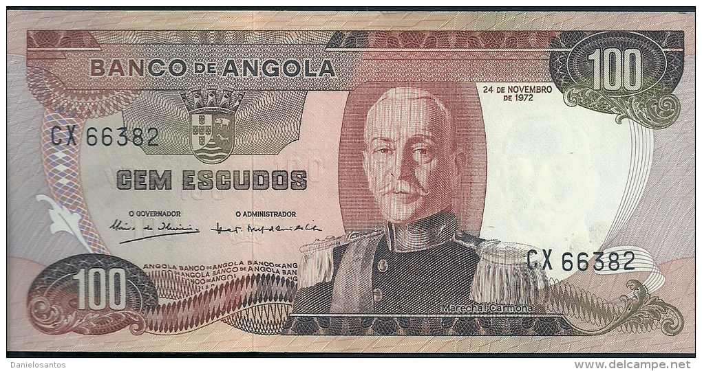 Angola 100 Escudos Marechal Carmona 1972  CX 66382 UNCIRCULATED - Angola