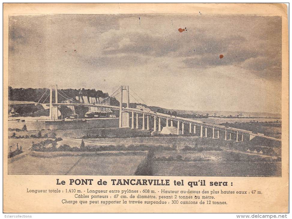 Tancarville   76    Le Pont  (coupure 1 Cm Partie Supérieure) - Tancarville