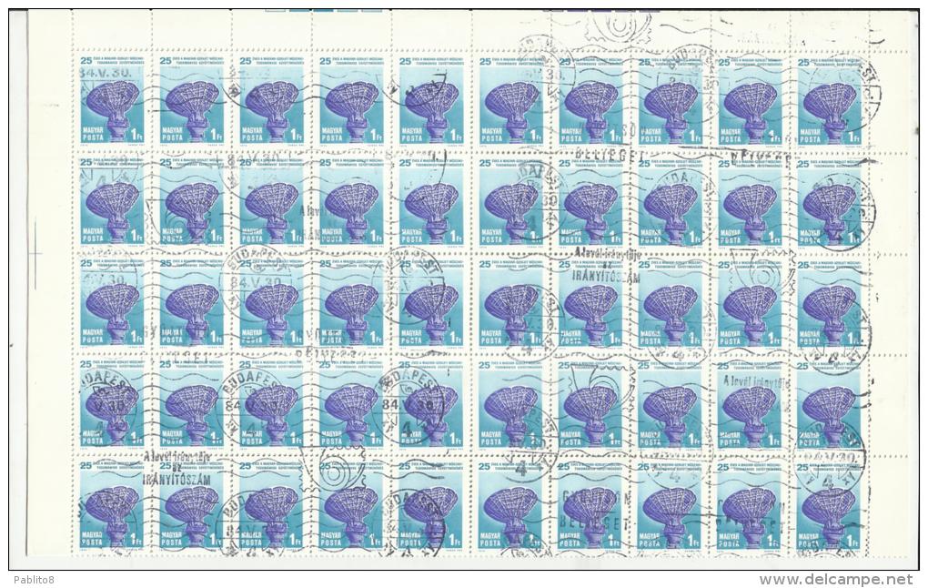 HUNGARY - UNGHERIA - MAGYAR 1974 Intersputnik Tracking Station—SHEET USED FOGLIO USATO - Volledige & Onvolledige Vellen