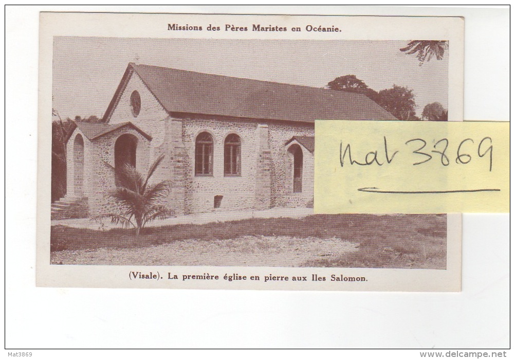 MISSION PERES MARISTES OCEANIE ILE SALOMON Eglise En Pierres - Islas Salomon