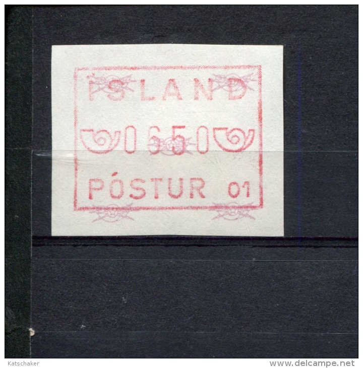 240406874 IJSLAND   POSTFRIS MINT NEVER HINGED POSTFRISCH EINWANDFREI ATM MICHEL 1.1 B FACIALE 0650 - Automatenmarken (Frama)